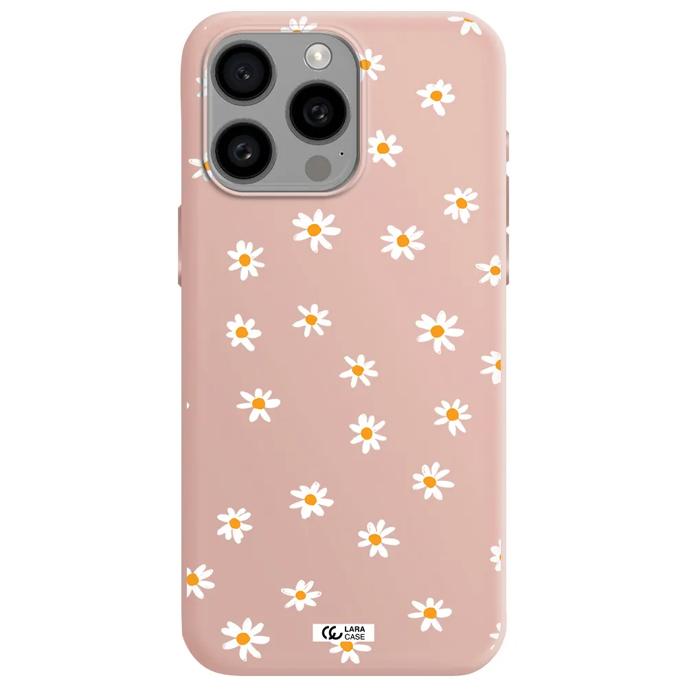 a white background with orange dots Apple Iphone 15 Pro max Silicone pastel pink Case