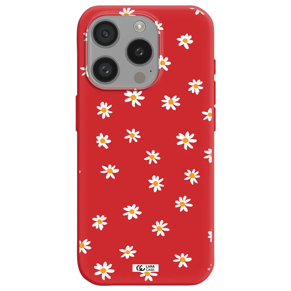 A White Background With Orange Dots Apple Iphone 15 Pro Silicone Imperial Red Case