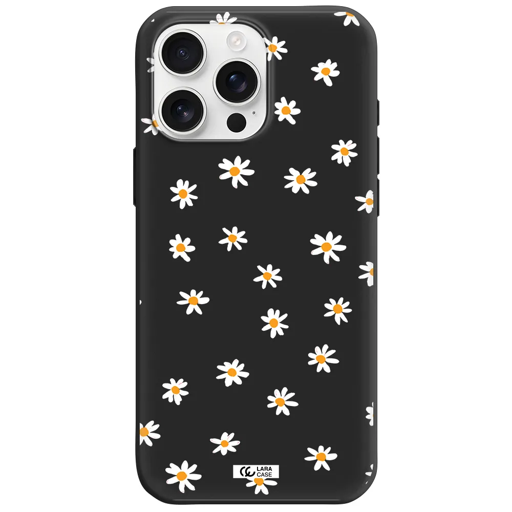 A White Background With Orange Dots Apple Iphone 16 Pro Max Silicone Black Case
