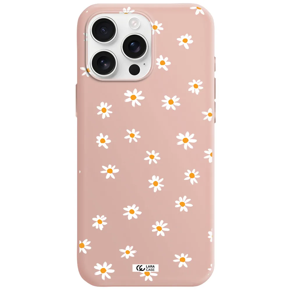 A White Background With Orange Dots Apple Iphone 16 Pro Max Silicone Pastel Pink Case