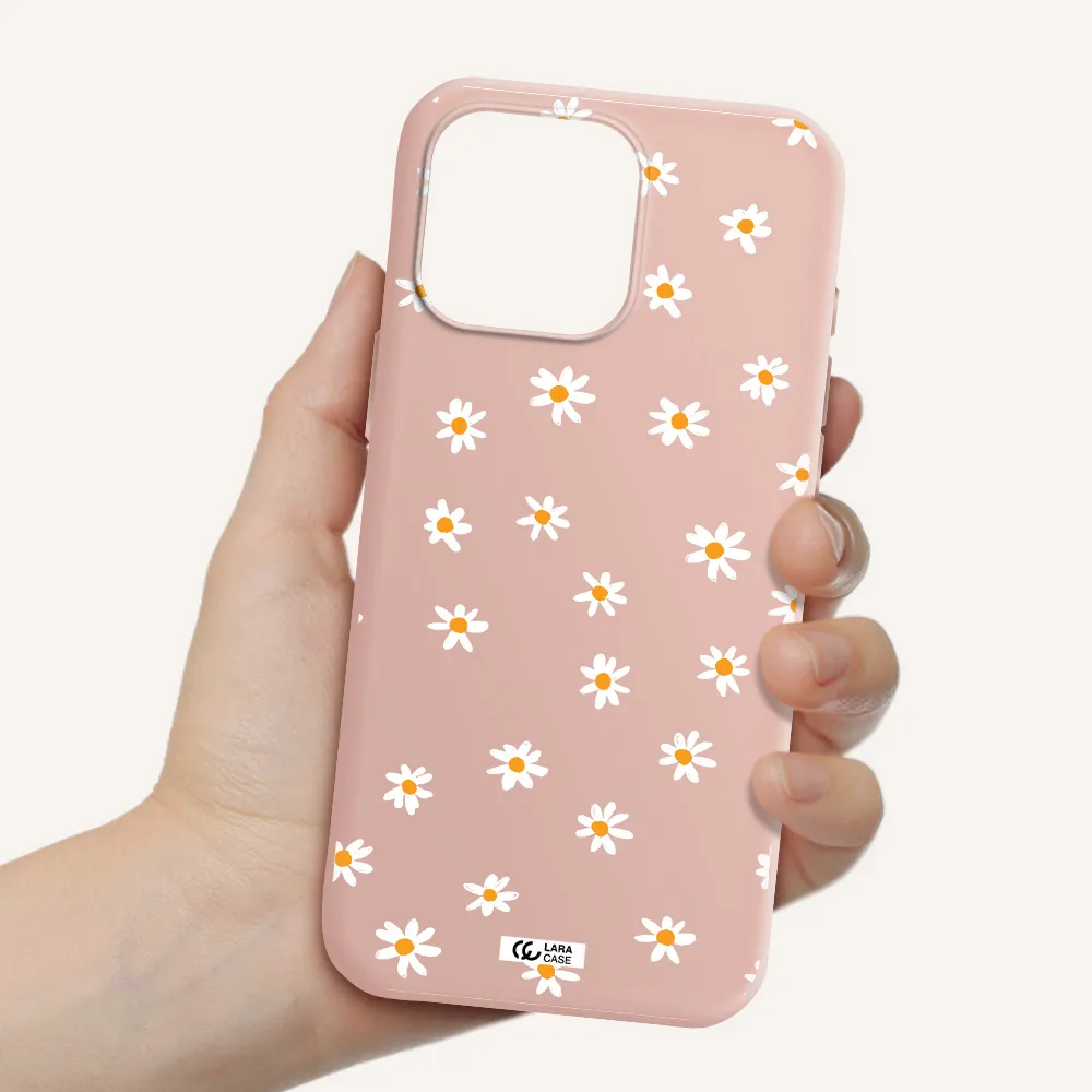 A White Background With Orange Dots Apple Iphone 16 Pro Max Silicone Pastel Pink Case
