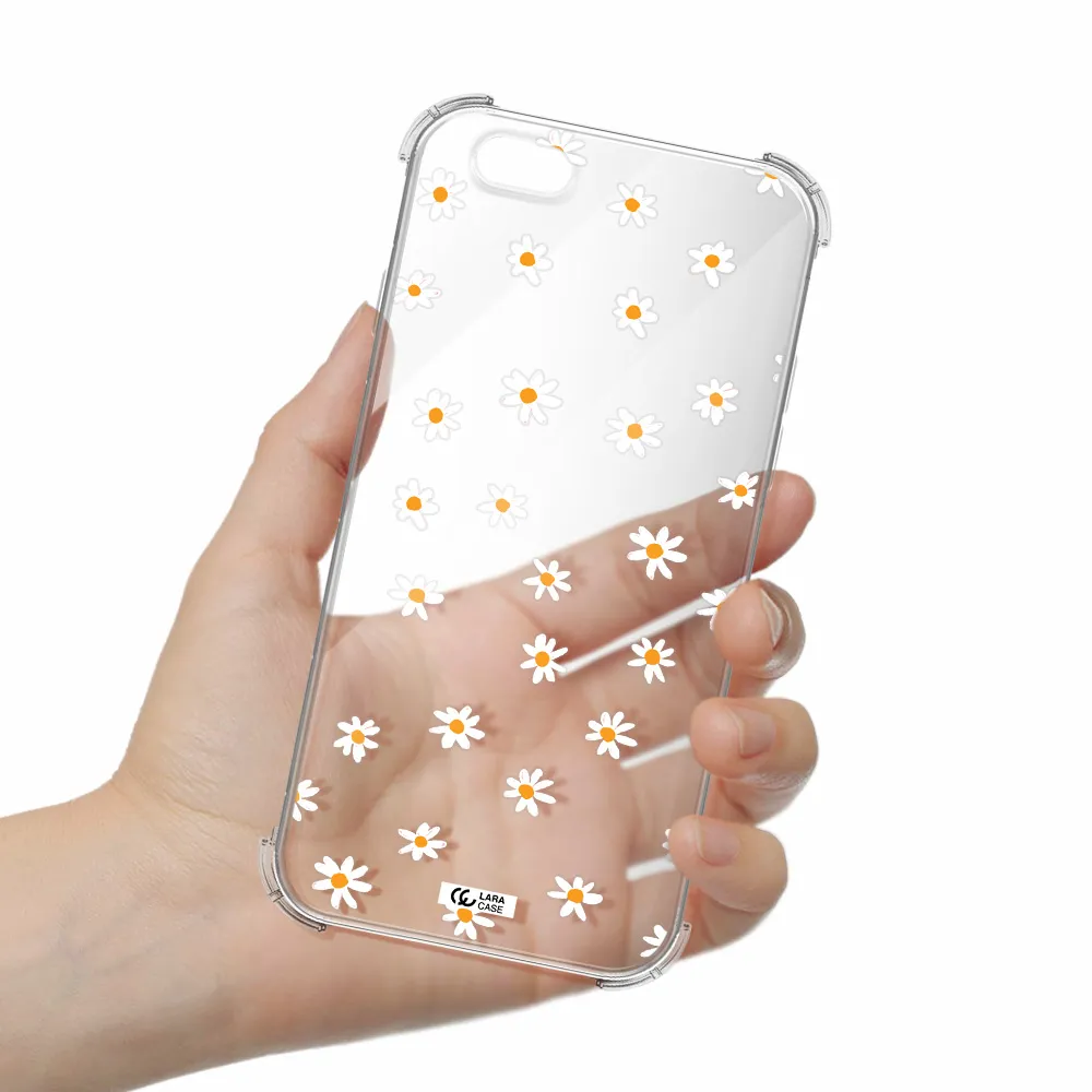 a white background with orange dots Apple iPhone 6 Clear PC Case