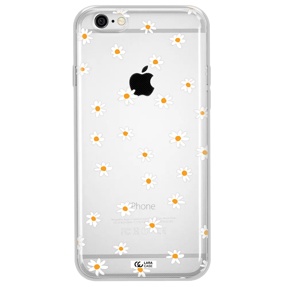 a white background with orange dots Apple iPhone 6 Clear TPU Case