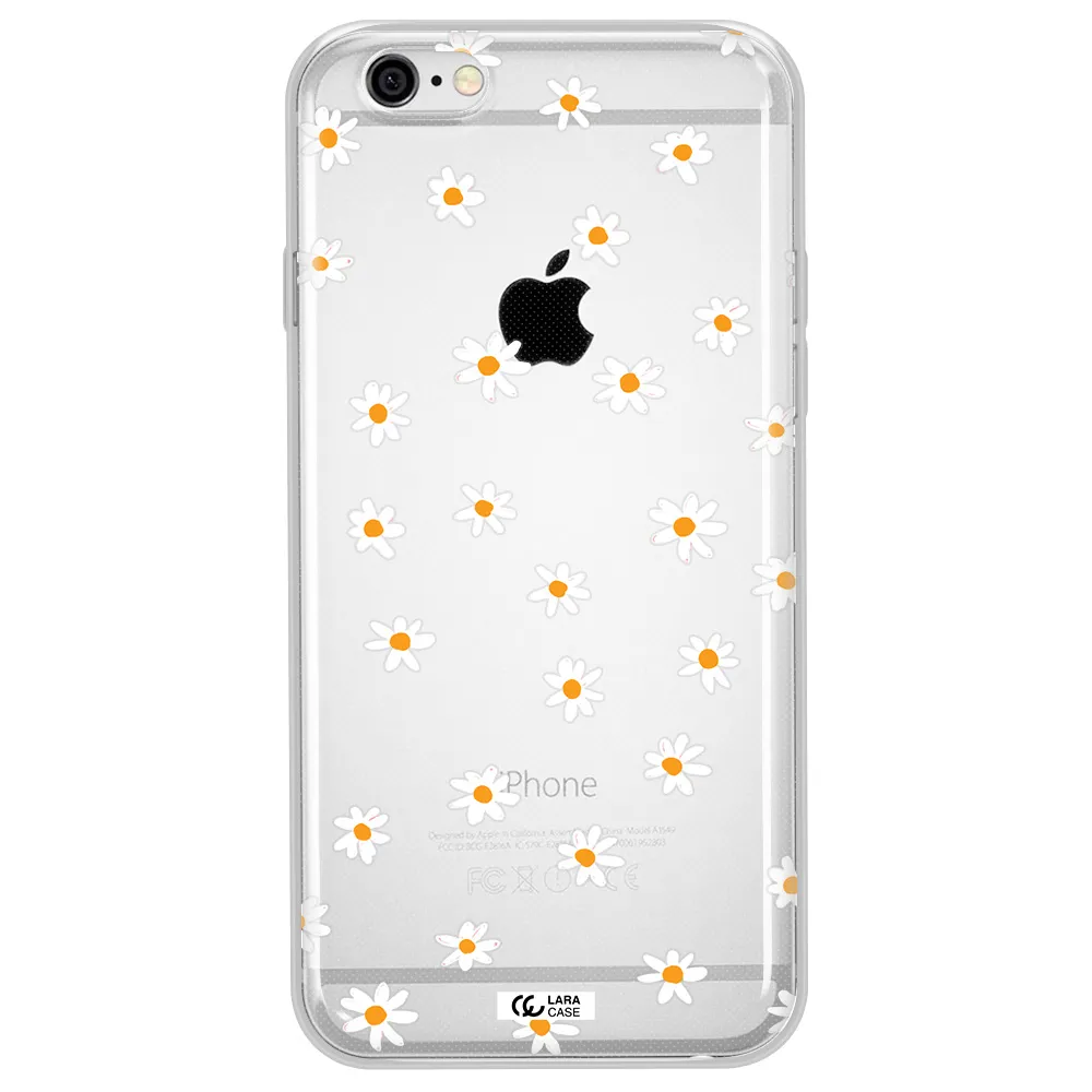 a white background with orange dots Apple iPhone 6 plus Clear TPU Case