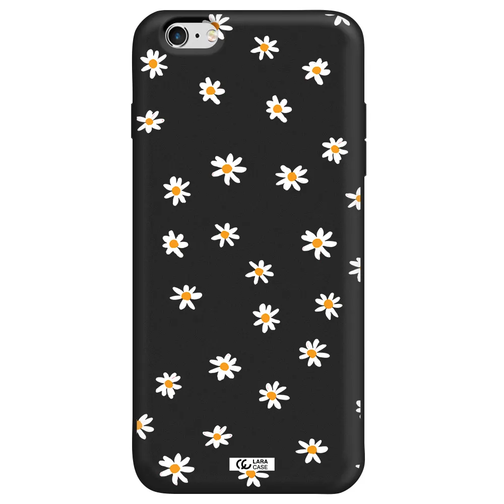 a white background with orange dots Apple iPhone 6 plus Silicone black Case