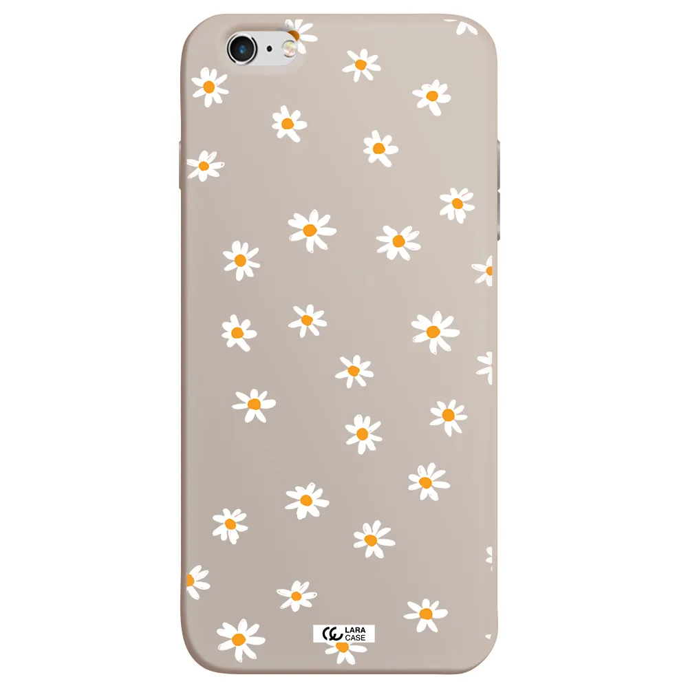 a white background with orange dots Apple iPhone 6 plus Silicone Stone Case