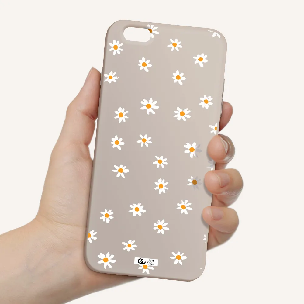 a white background with orange dots Apple iPhone 6 plus Silicone Stone Case