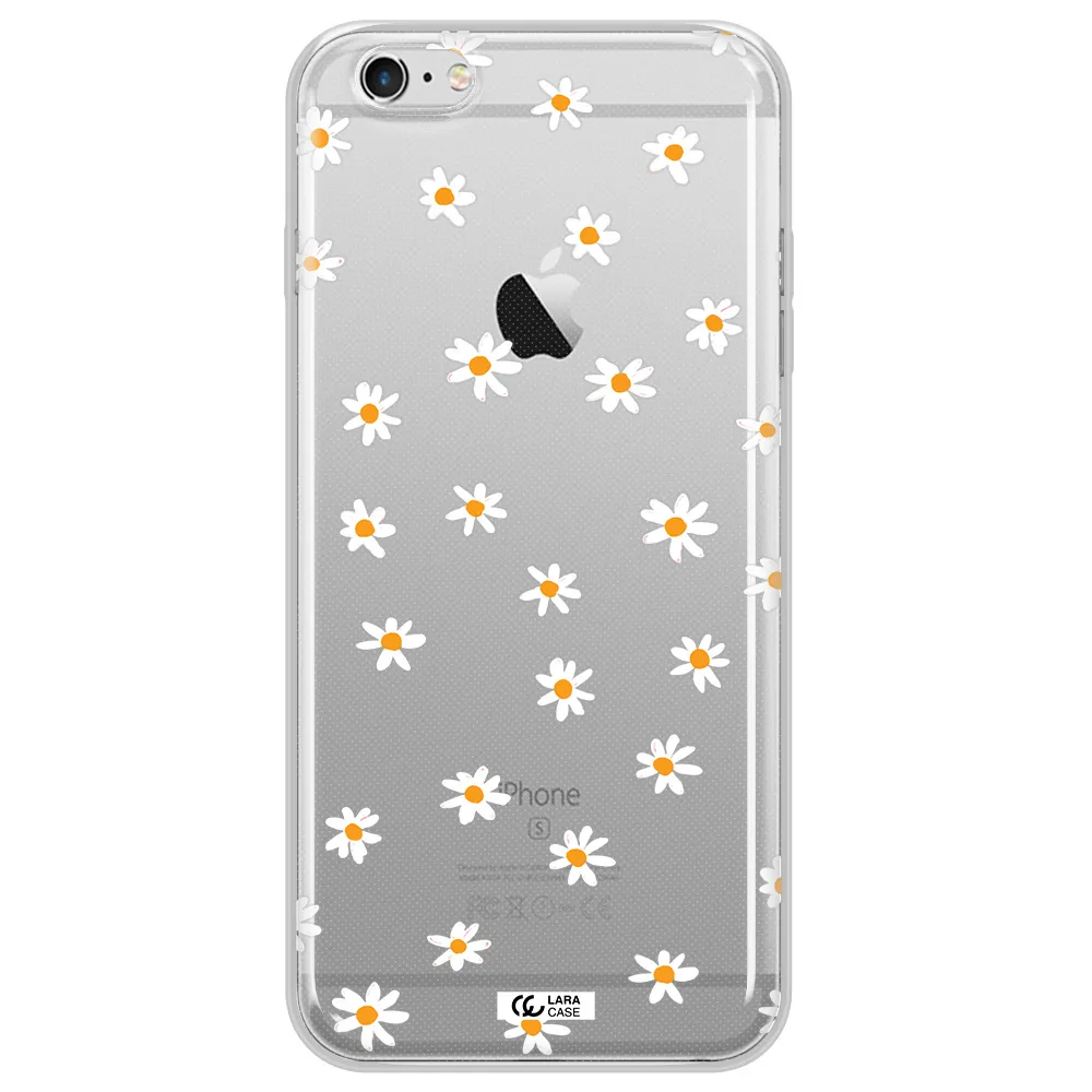 a white background with orange dots Apple iPhone 6 s plus Clear TPU Case