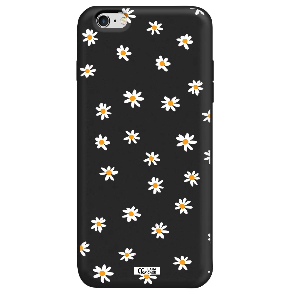a white background with orange dots Apple iPhone 6 s plus Silicone black Case