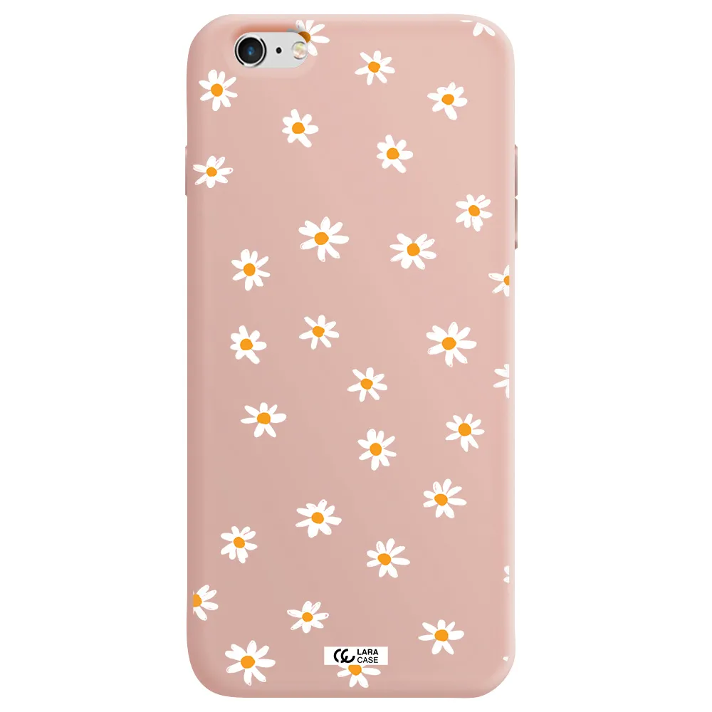 a white background with orange dots Apple iPhone 6 s plus Silicone pastel pink Case