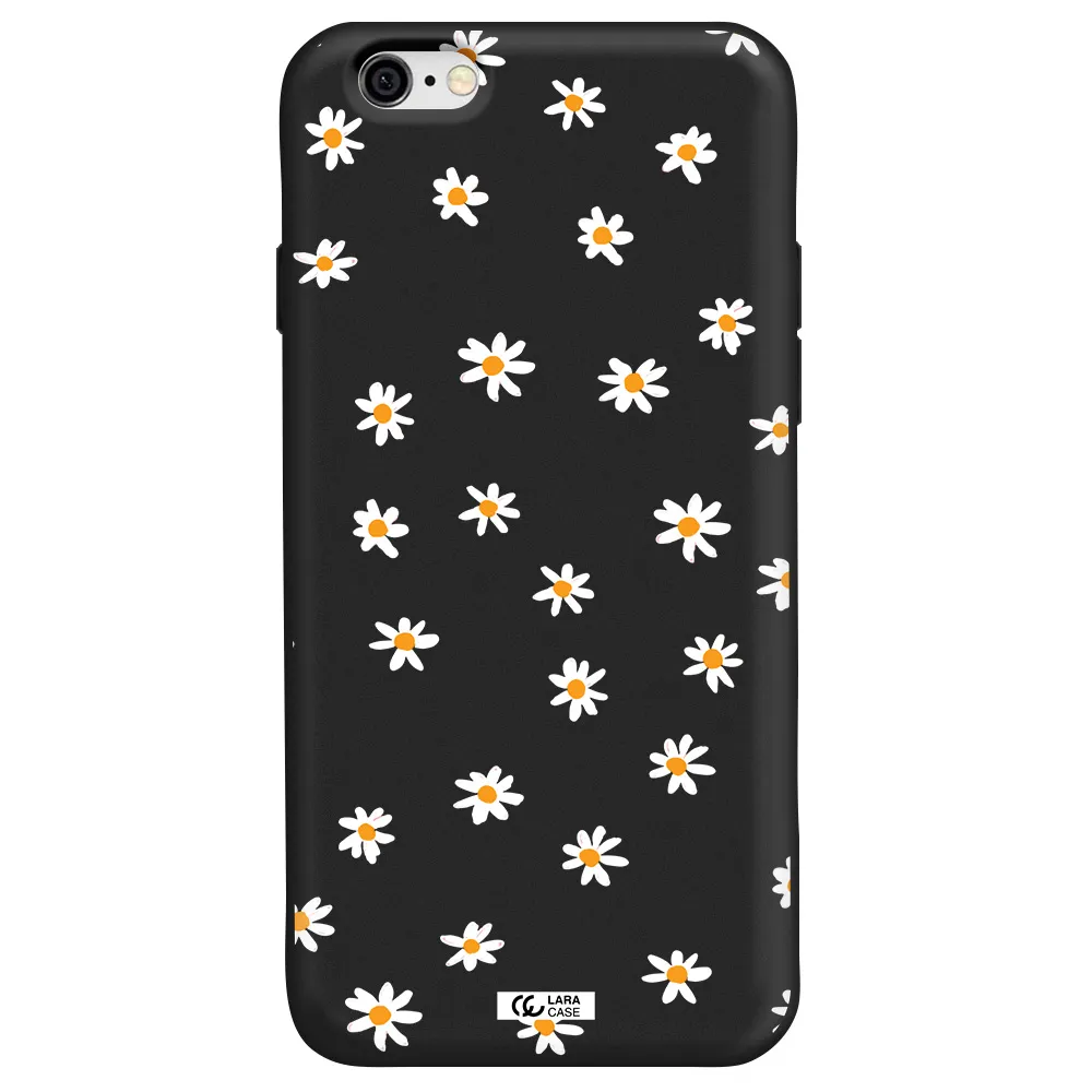 a white background with orange dots Apple iPhone 6 Silicone black Case