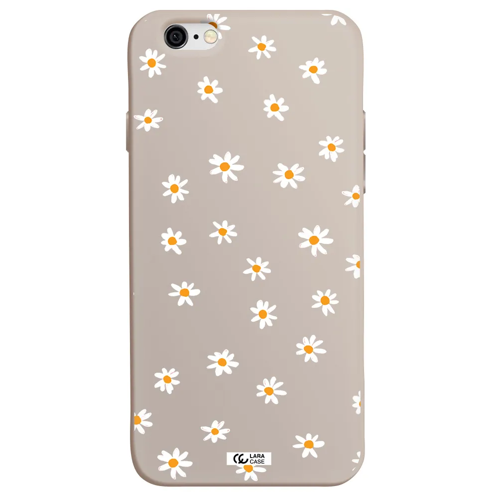 a white background with orange dots Apple iPhone 6 Silicone Stone Case
