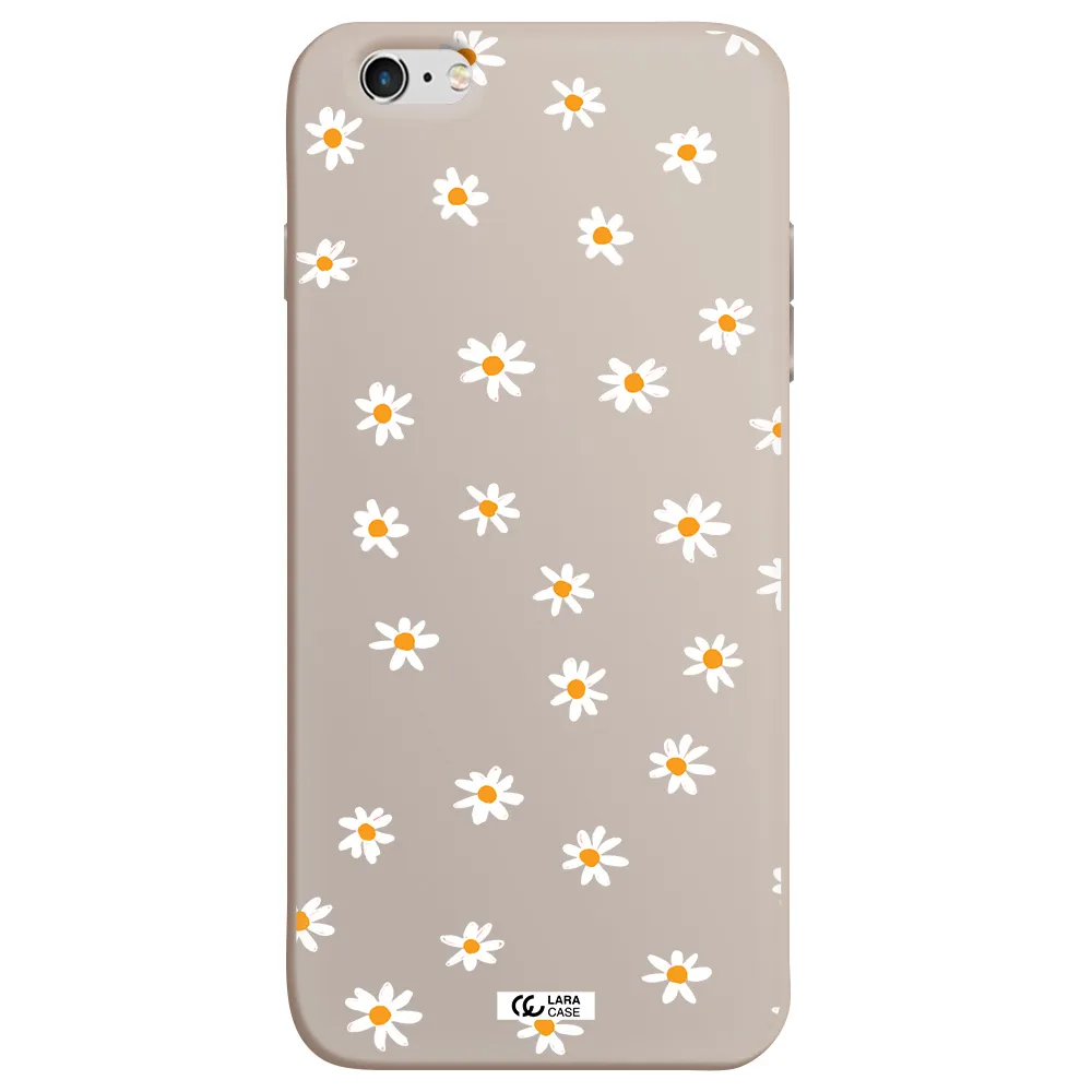 a white background with orange dots Apple iPhone 6S Silicone Stone Case