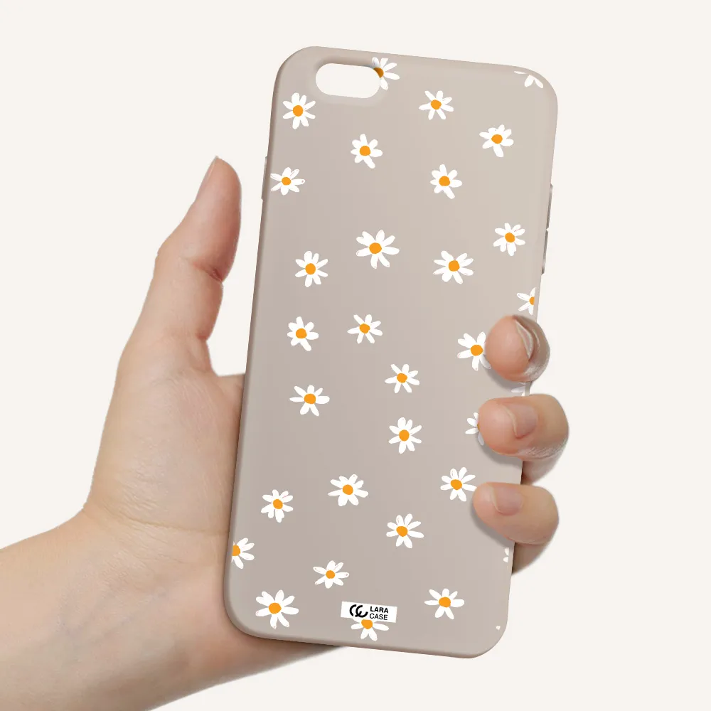 a white background with orange dots Apple iPhone 6S Silicone Stone Case
