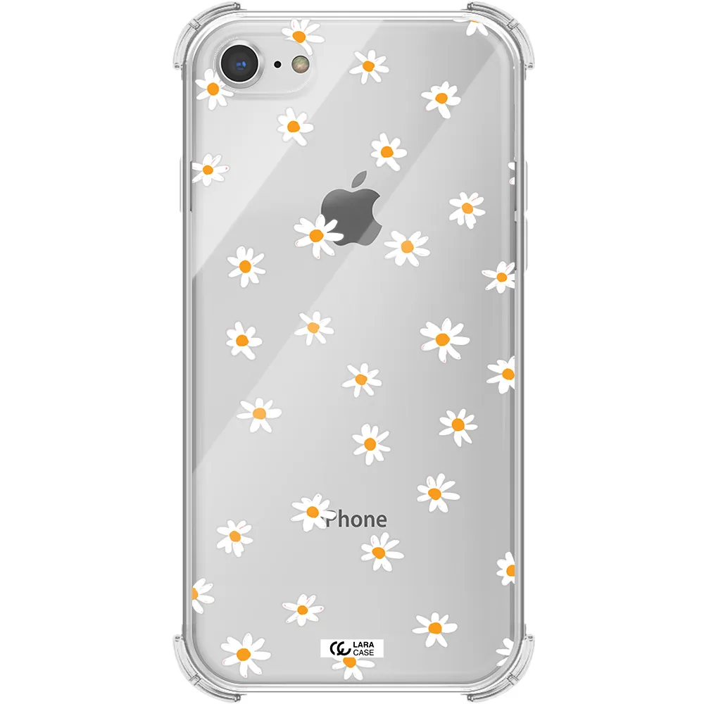 a white background with orange dots Apple iPhone 7 Clear PC Case