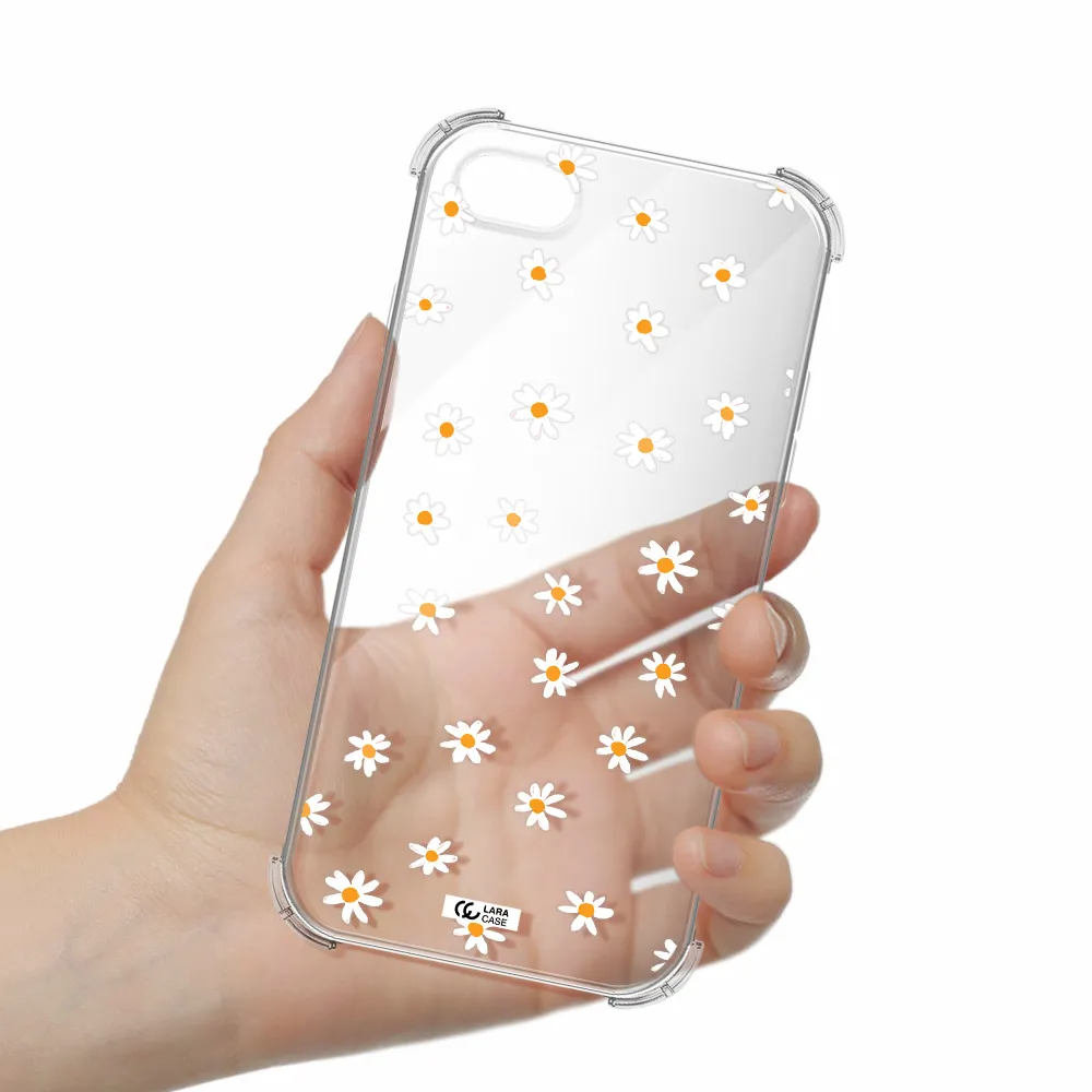 a white background with orange dots Apple iPhone 7 Clear PC Case