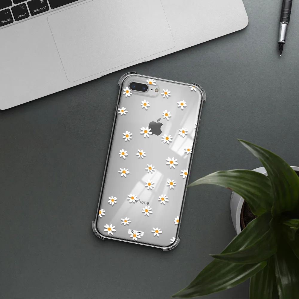 a white background with orange dots Apple iPhone 7 plus Clear PC Case