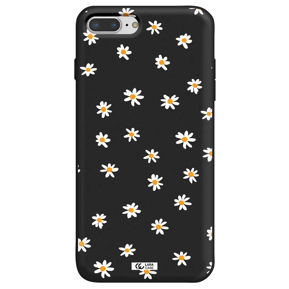 a white background with orange dots Apple iPhone 7 plus Silicone black Case