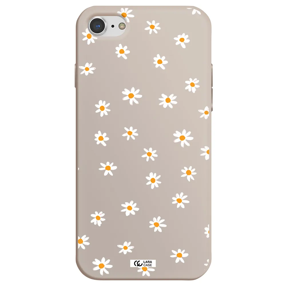 a white background with orange dots Apple iPhone 7 Silicone Stone Case