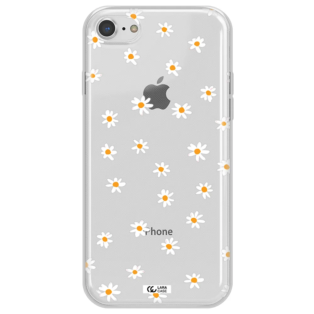 a white background with orange dots Apple iPhone 8 Clear TPU Case