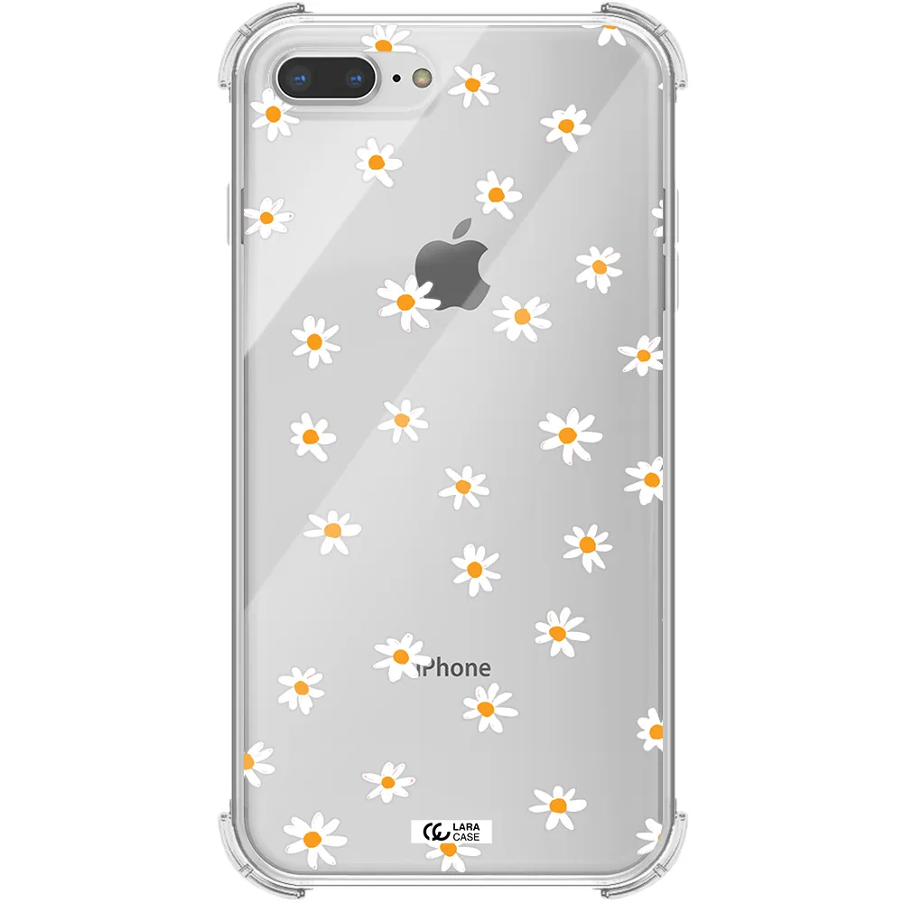 a white background with orange dots Apple iPhone 8 plus Clear PC Case