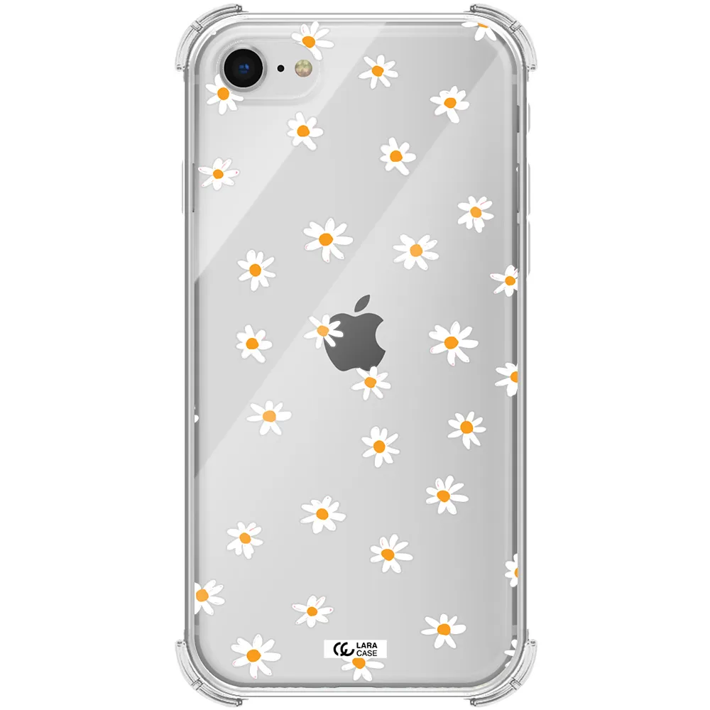 a white background with orange dots Apple iPhone se 2020 Clear PC Case