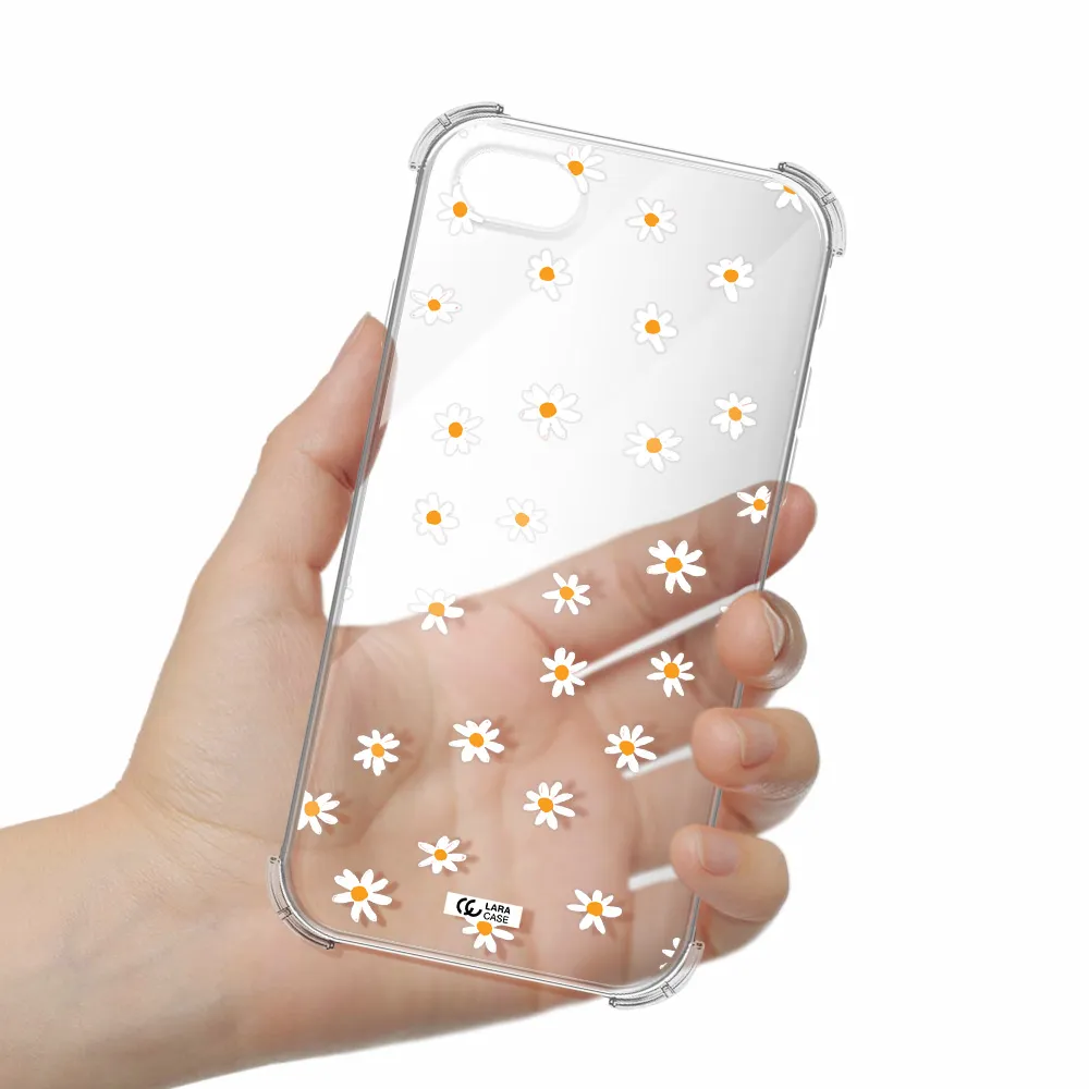 a white background with orange dots Apple iPhone se 2020 Clear PC Case