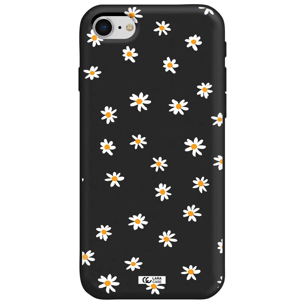 a white background with orange dots Apple iPhone se 2020 Silicone black Case