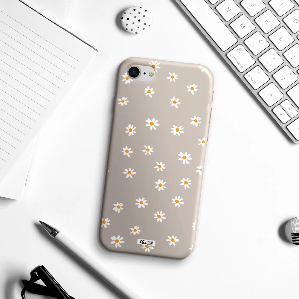 a white background with orange dots Apple iPhone se 2020 Silicone Stone Case