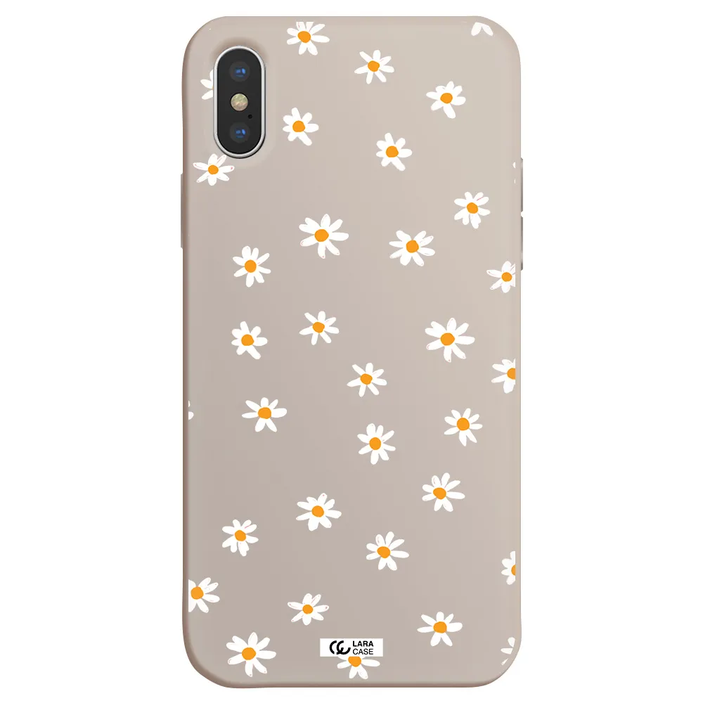 a white background with orange dots Apple iPhone XS Silicone Stone Case