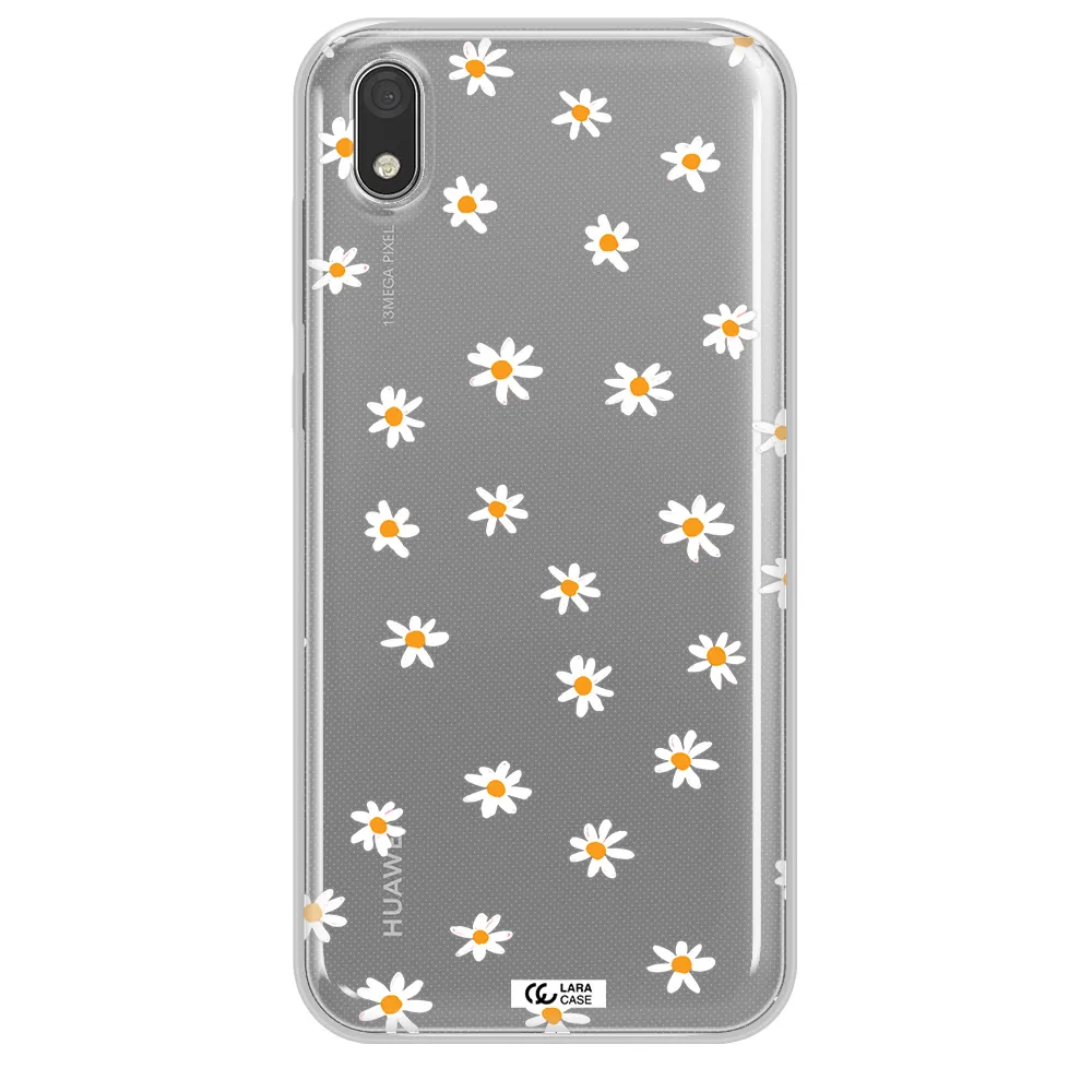 a white background with orange dots Huawei Honor 8S Clear TPU Case