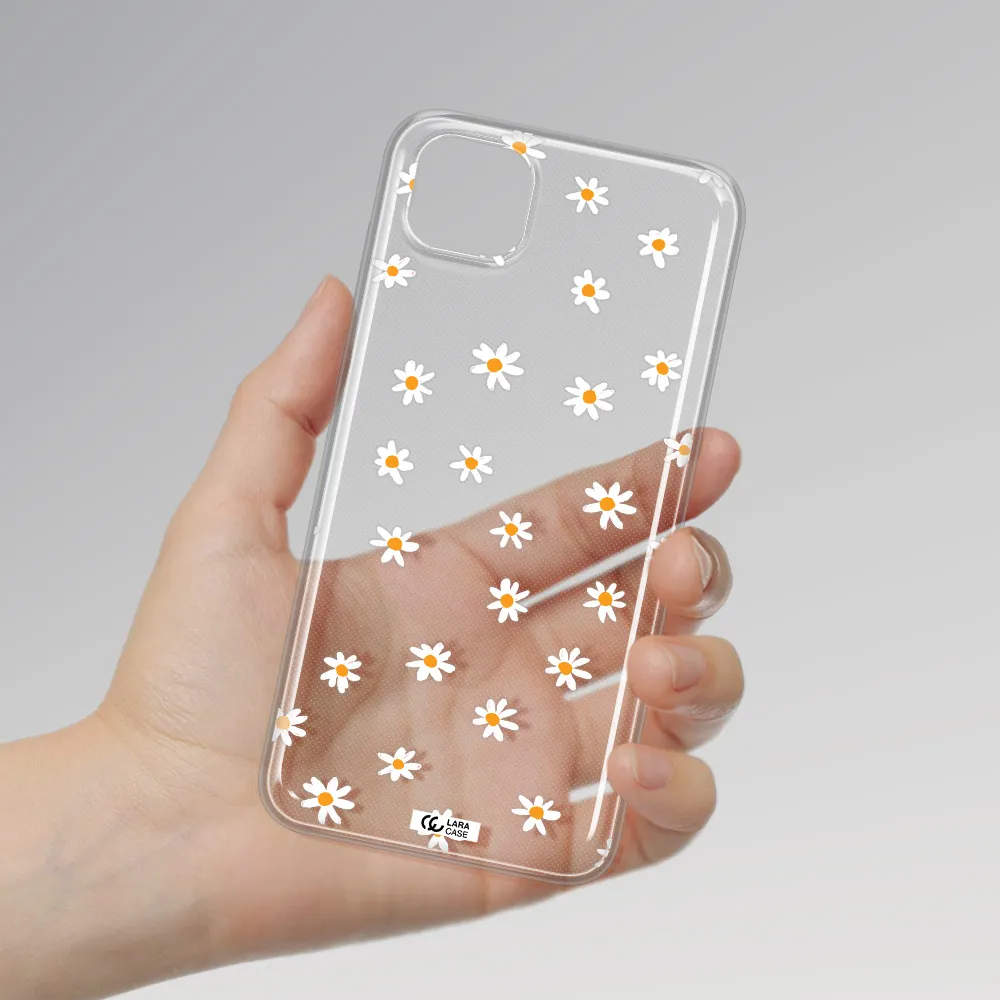 a white background with orange dots Huawei Honor 9S Clear TPU Case