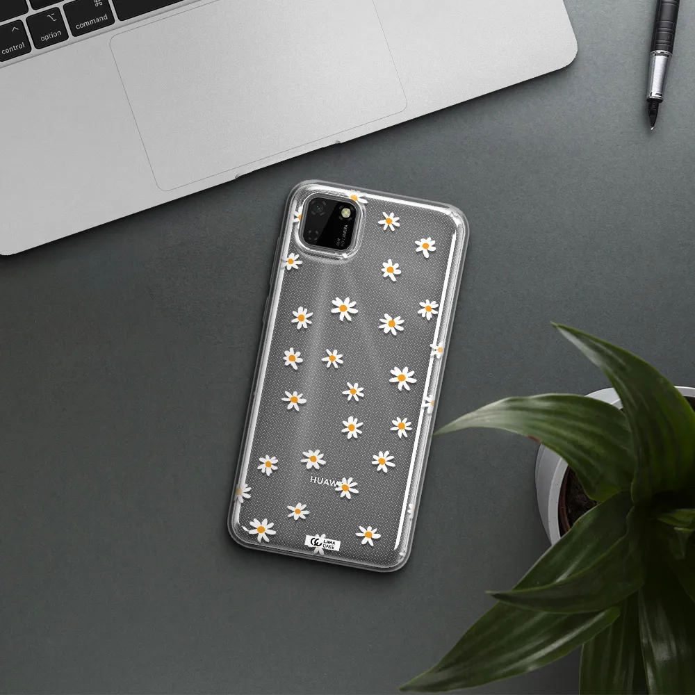 a white background with orange dots Huawei Honor 9S Clear TPU Case
