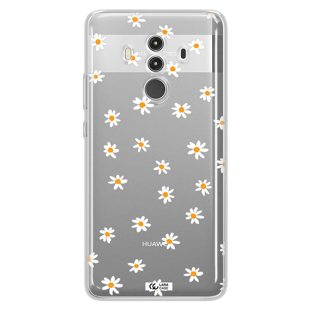 a white background with orange dots Huawei Mate 10 Clear TPU Case