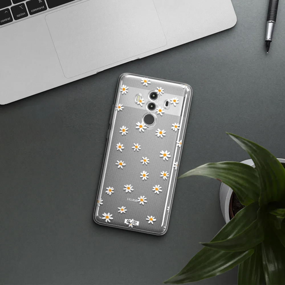 a white background with orange dots Huawei Mate 10 Clear TPU Case