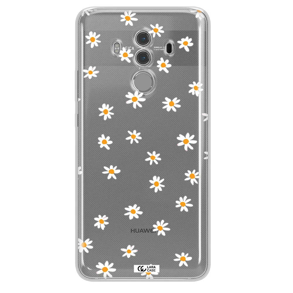a white background with orange dots Huawei Mate 10 Pro Clear TPU Case