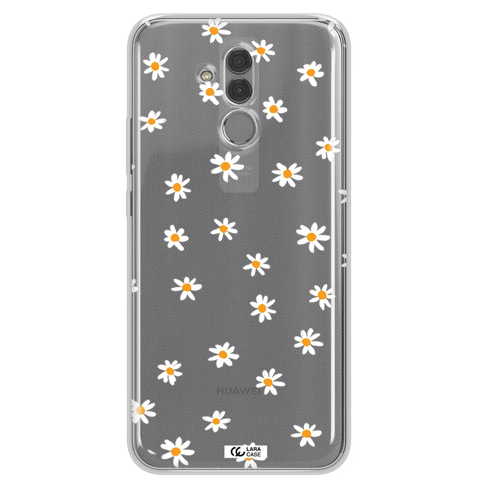 a white background with orange dots Huawei Mate 20 Lite Clear TPU Case