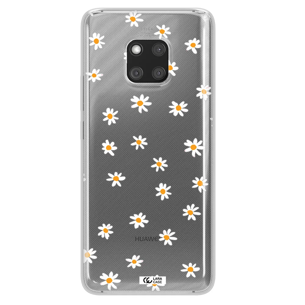 a white background with orange dots Huawei Mate 20 Pro Clear TPU Case