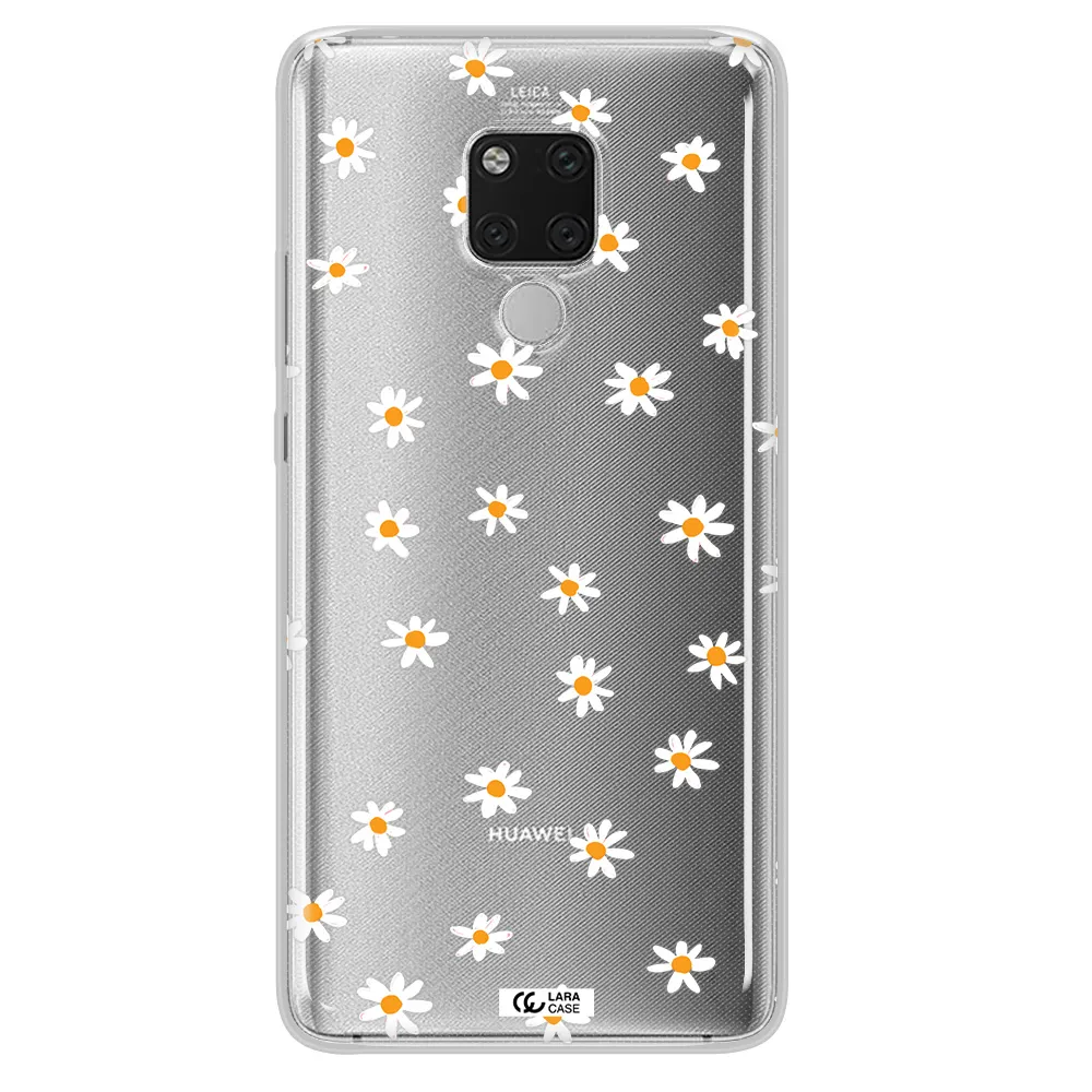 a white background with orange dots Huawei Mate 20X Clear TPU Case