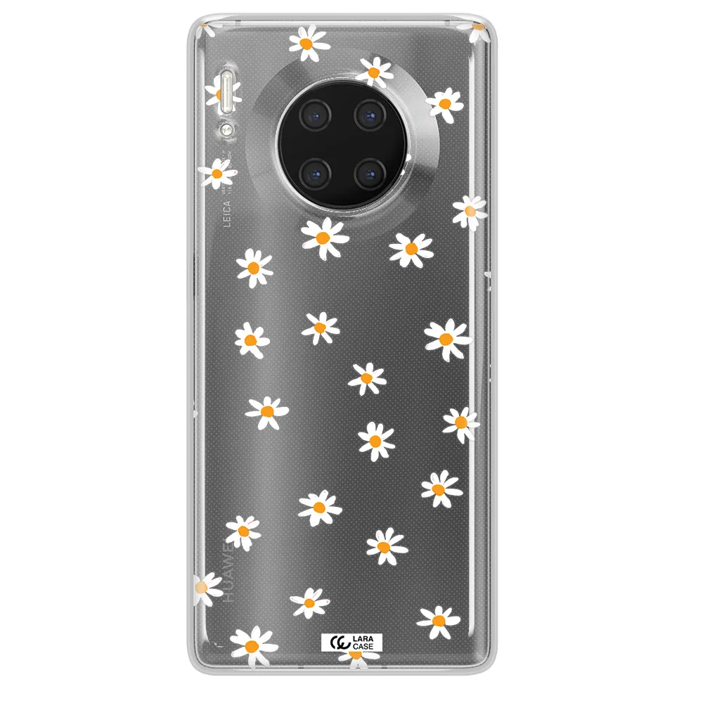 a white background with orange dots Huawei Mate 30 Pro Clear TPU Case