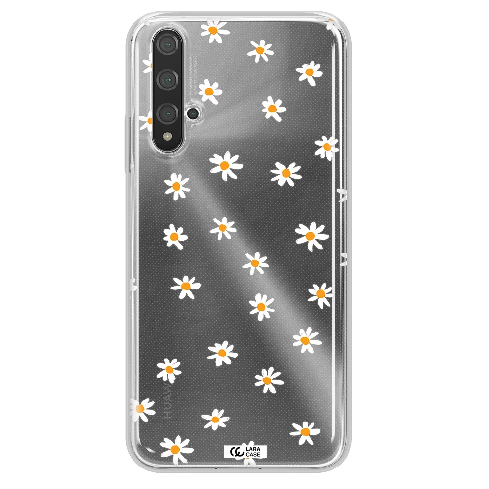 a white background with orange dots Huawei Nova 5t Clear TPU Case