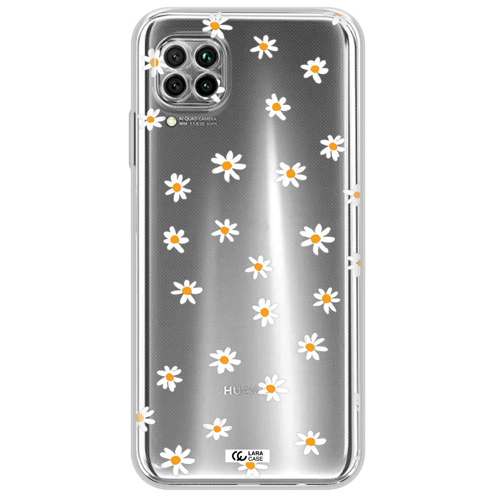 A White Background With Orange Dots Huawei Nova 7I Clear Tpu Case