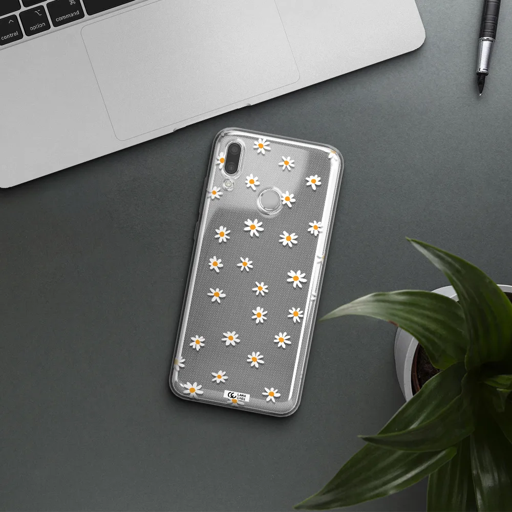 a white background with orange dots Huawei P Smart 2019 Clear TPU Case