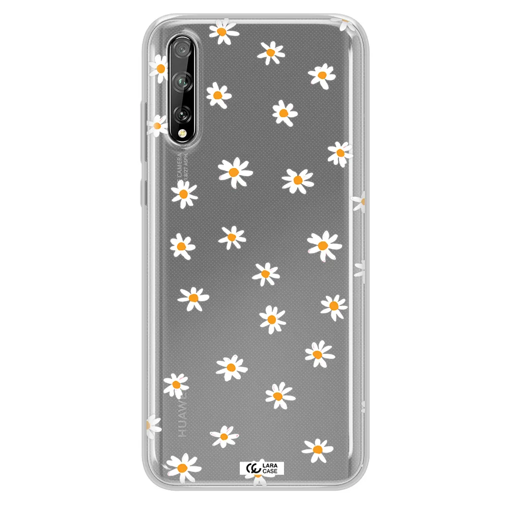 a white background with orange dots Huawei P Smart S Clear TPU Case