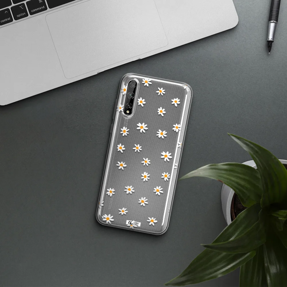 a white background with orange dots Huawei P Smart S Clear TPU Case