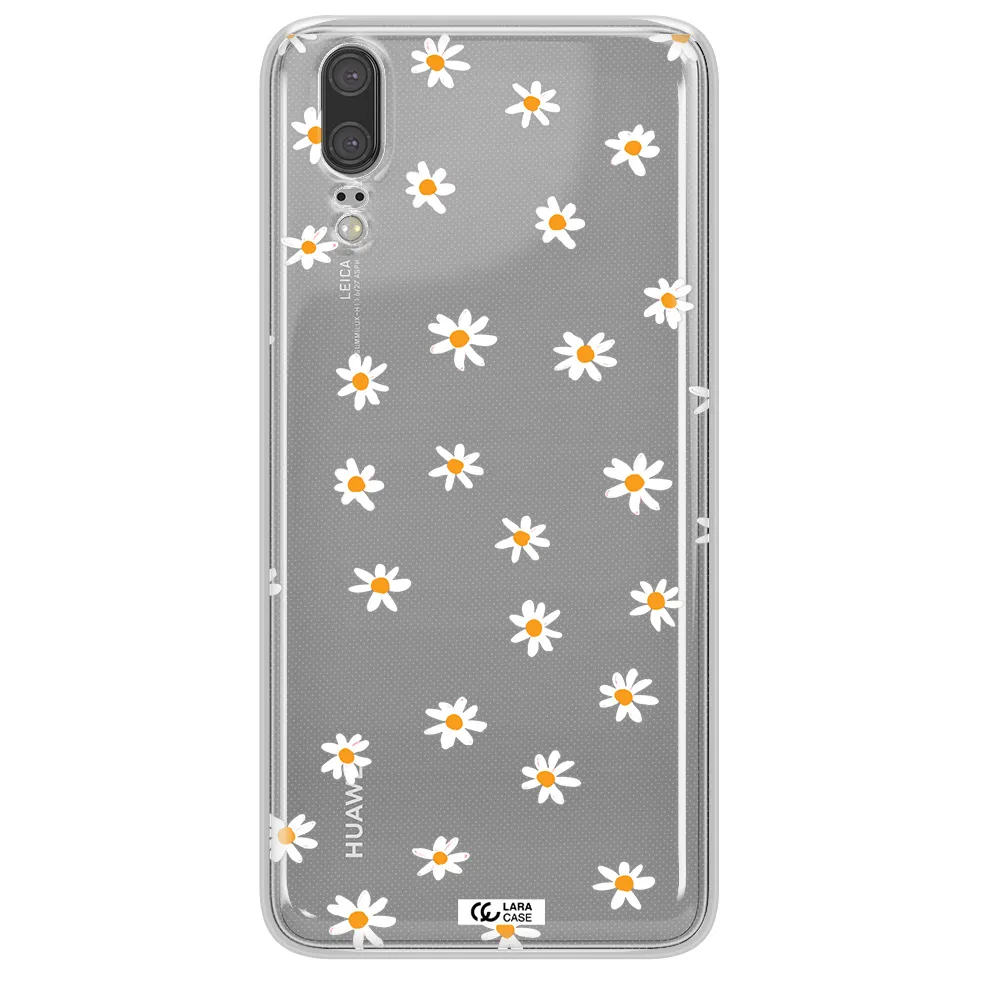 a white background with orange dots Huawei P20 Clear TPU Case