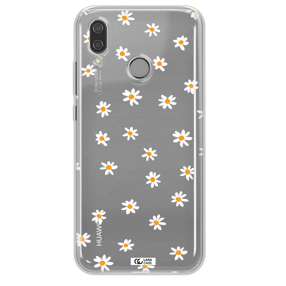a white background with orange dots Huawei P20 Lite Clear TPU Case