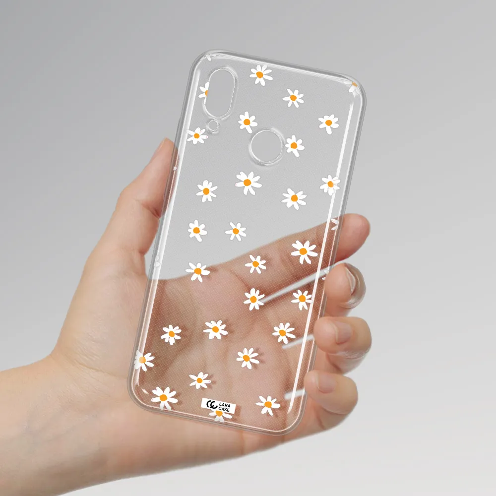 a white background with orange dots Huawei P20 Lite Clear TPU Case