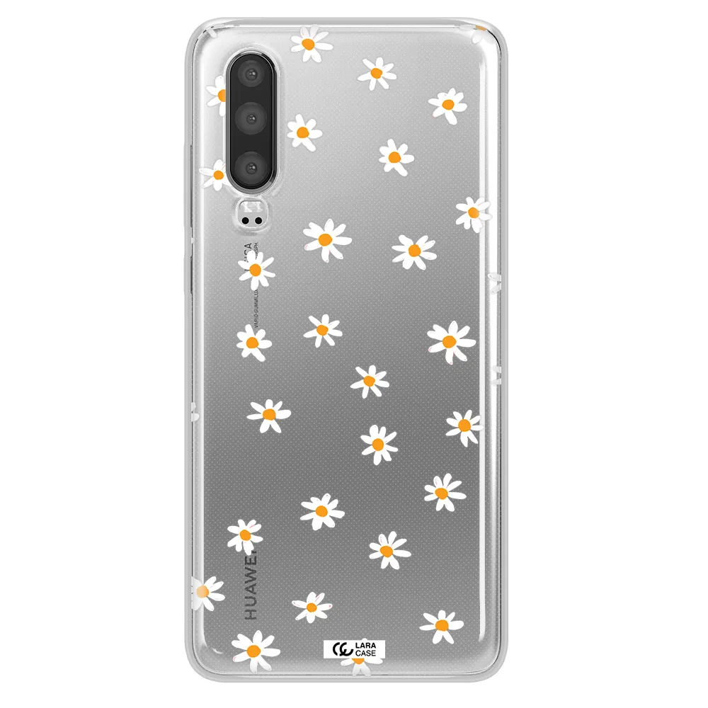 a white background with orange dots Huawei P30 Clear TPU Case