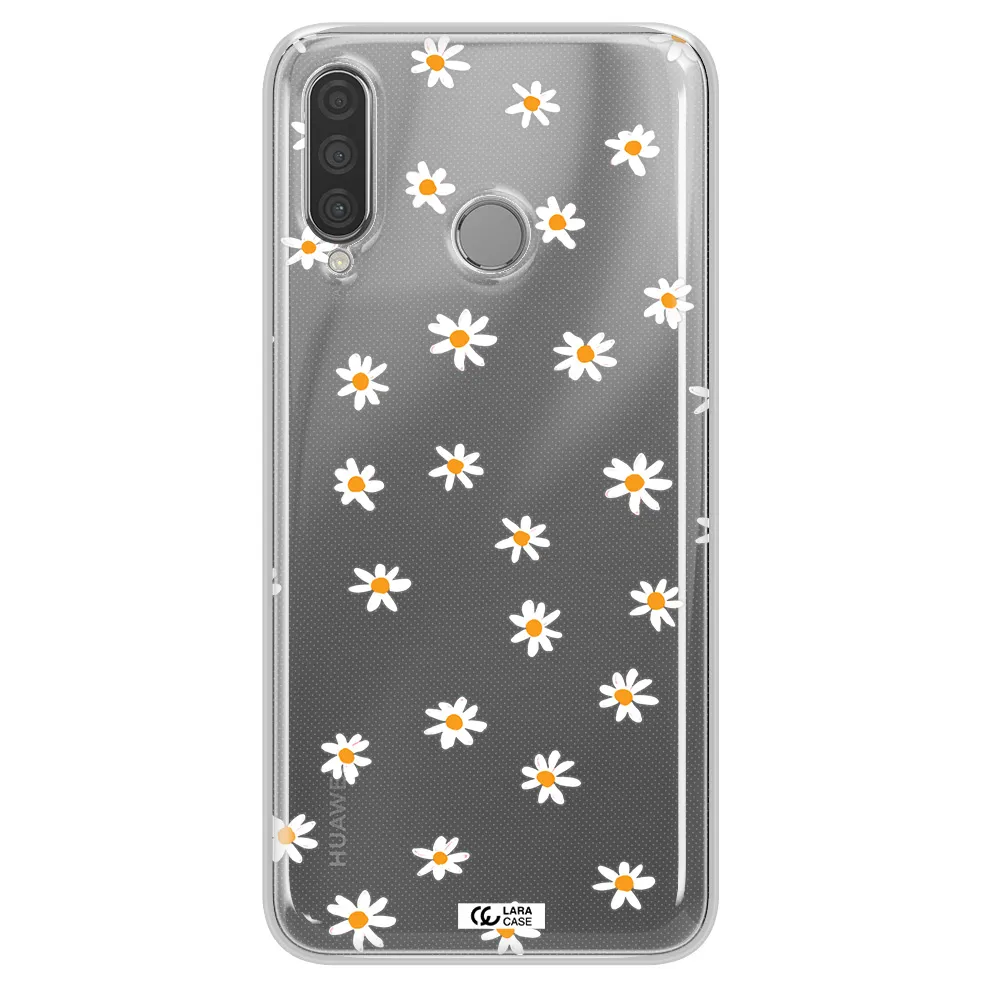 a white background with orange dots Huawei P30 Lite Clear TPU Case